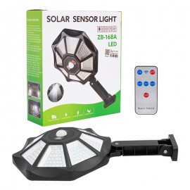 168 SMD LEDLİ KUMANDALI 3 MODLU SENSÖRLÜ  SOLAR GÜNEŞ ENERJİLİ BAHÇE AYDINLATMA