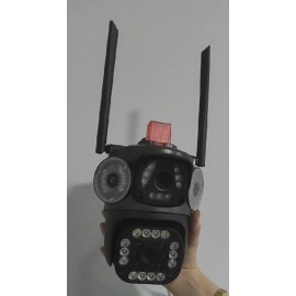 Çift Panaromik Lensli PTZ 6MP Kamera Hareket Takipli Gece Görüşlü Alarmlı Bildirimli Su Geçirmez Onvif WiFi Güvenlik Kamerası