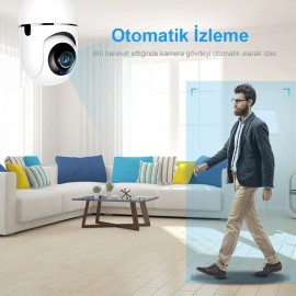 Canlı Sesli Bebek İzleme ve Güvenlik Kamerası Wifi İp Kamera 1080P HD Gece Görüşlü